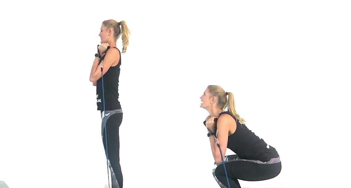 Oefening1 squats en billen fitness elastiek